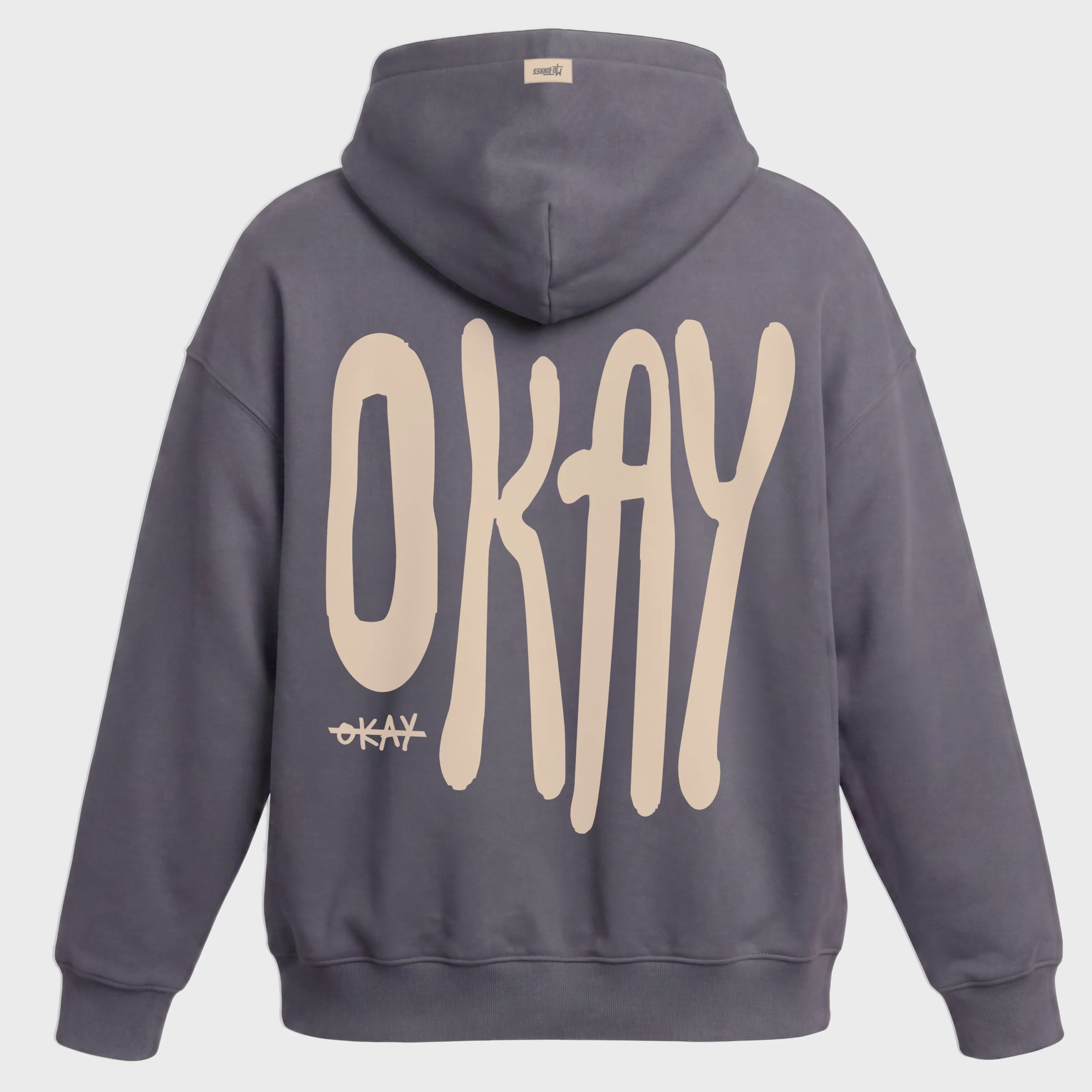 Oversized Zipper Hoodie grau von Mo-Torres mit größem Backprint